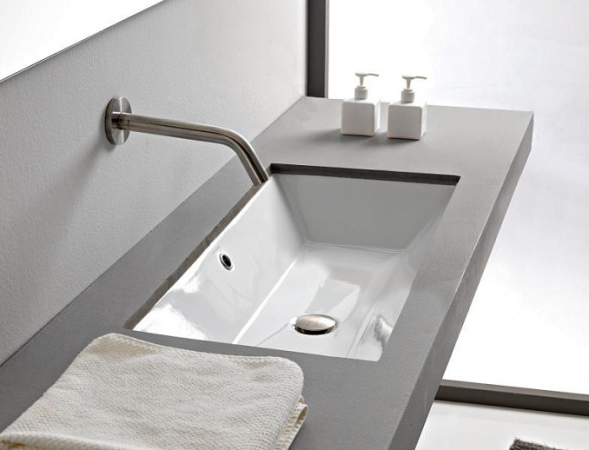 Раковина Scarabeo TEOREMA 2.0 встраиваемая снизу с переливом без отверстий цвет белый 5135