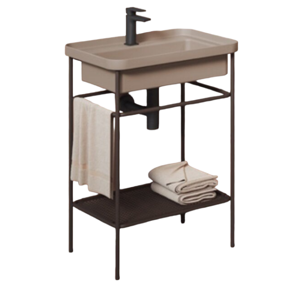 Консоль Artceram Fuori Scala для прямоугольной раковины цвет moka ACA056 56