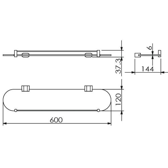 Полка LANGBERGER LUGANO 24051C подвесная цвет хром