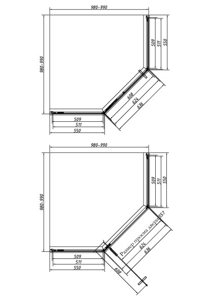 Vincea Душевой уголок Слим-Н (Slim-N) VSP-4SN100CLGM, 1000*1000, вороненая сталь, стекло прозрачное