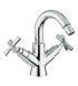 Emmevi Spirit New, двухвентильный смеситель (h21,5 см) для биде с поворотным изливом и донным клапаном, цвет черный матовый 31054/NEO