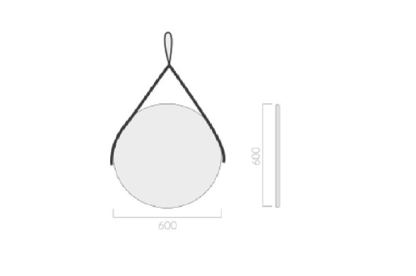 Зеркало GALASSIA PLUS Design 6125BI , повес. на кожанном ремне