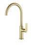 AQG Alpha, смеситель для кухни с закругленным поворотным  изливом, цвет матовое золото (PVD)