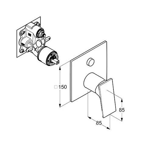Смеситель KLUDI DECUS 54759N075 для ванны и душа встраиваемый внешняя часть с переключателем воды