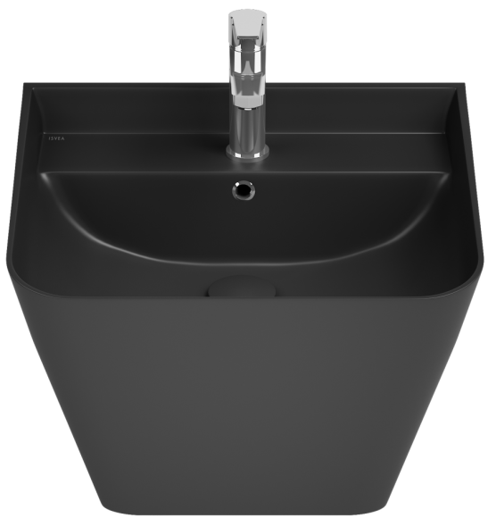Раковина ISVEA Sott'Aqua подвесная ШГВ 500*420*515 отверстия для смесителя 1 цвет черный матовый 10SQ37002-2N