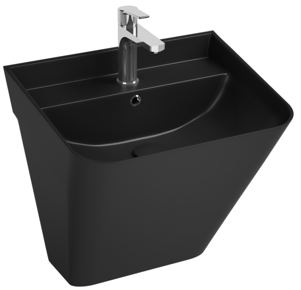 Раковина ISVEA Sott'Aqua подвесная ШГВ 500*420*515 отверстия для смесителя 1 цвет черный матовый 10SQ37002-2N