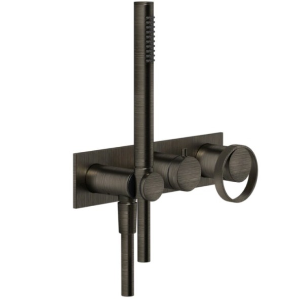 Gessi Смеситель для душа, Anello, на 2 потребителя, цвет Бронза состаренная 63343#187