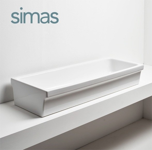 Раковина SIMAS SPECIALI накладная эмалированная с 4 сторон без отверстий цвет белый S77