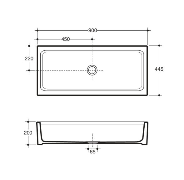 Раковина SIMAS SPECIALI накладная эмалированная с 4 сторон без отверстий цвет белый S77
