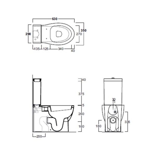 Бачок SIMAS LFT Spazio на чашу унитаза моноблок цвет белый LFT26
