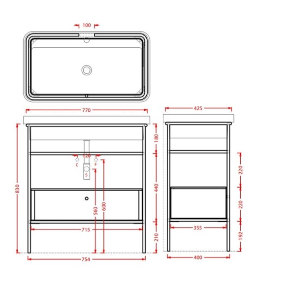 Консоль Artceram Fuori Scala для прямоугольной раковины цвет moka ACA057 56