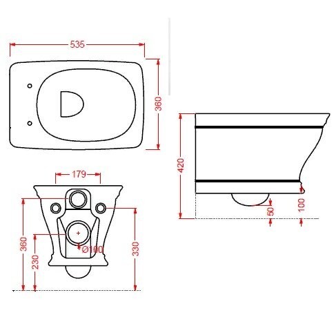 Унитаз Artceram Civitas подвесной  цвет белый CIV001 01 00