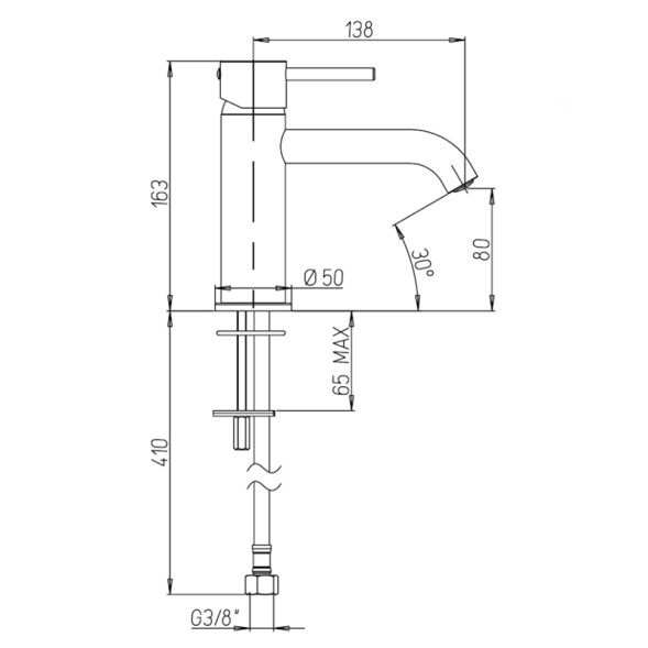 Paini 78CR205O Смеситель для раковины Кокс с удлинённым изливом, хром