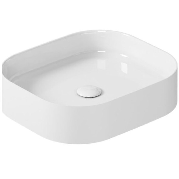 Раковина GALASSIA SMART B 7406 накладная без отверстий без перелива цвет белый глянцевый