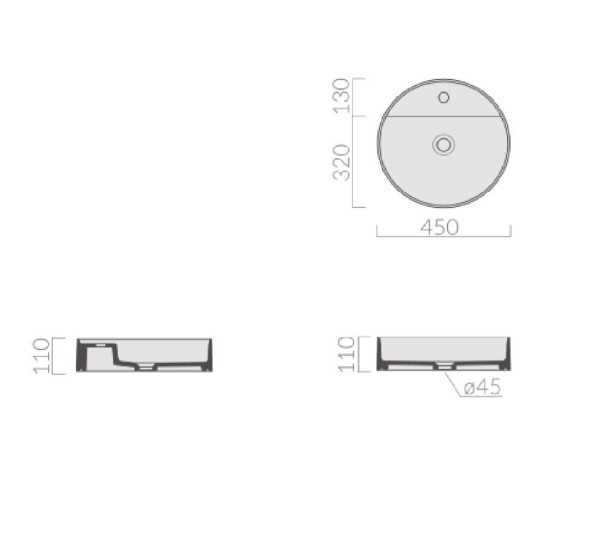 Раковина GALASSIA SMART B 7404 MT накладная с одним отверстием без перелива цвет белый матовый