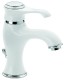 Emmevi Tiffany, однорычажный смеситель для раковины (излив 12 см), с донным клапаном, цвет белый-хром 6003/BC