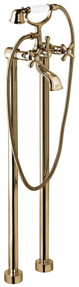 Emmevi Deco Classic, двухвентильный напольный смеситель для ванны (излив 12 см), с набором для душа, цвет бронза 1201128/BR