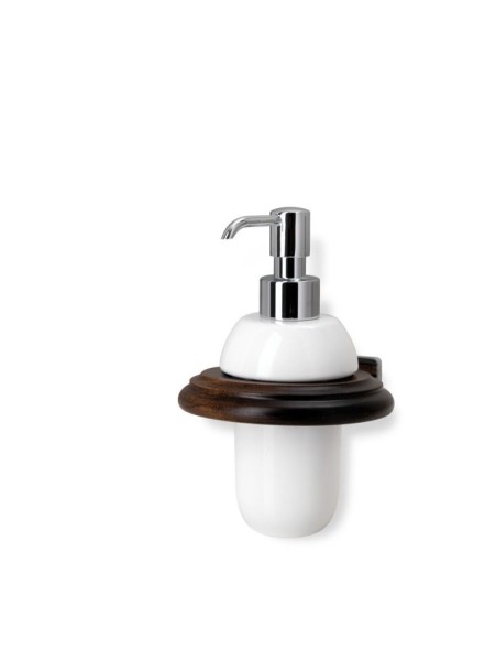 Stil Haus Minerva, настенный керамический дозатор, цвет хром - темный орех