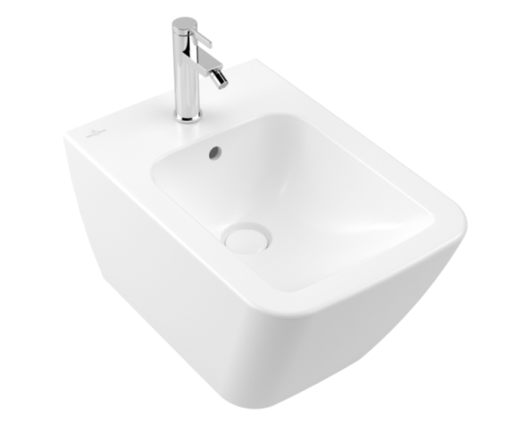 Villeroy&amp;Boch Биде, Finion, подвесной, шгв 375*560*315, CeramicPlus, цвет-Stone White 446500RW