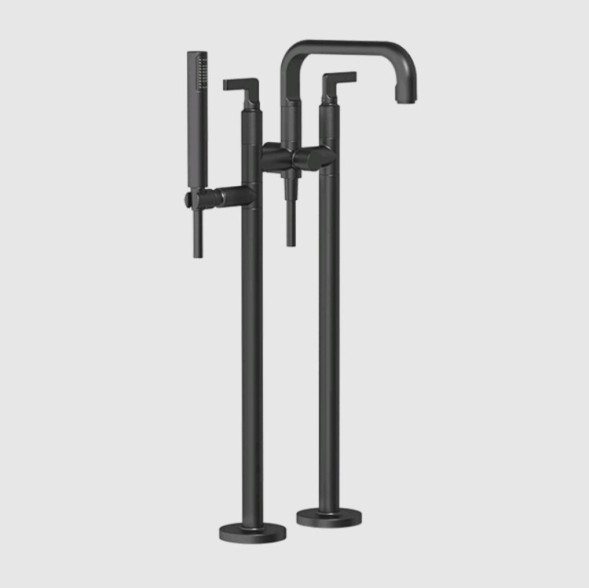 Gessi Смеситель для ванны и душа, Inciso, напольный, цвет черный матовый 58029#299