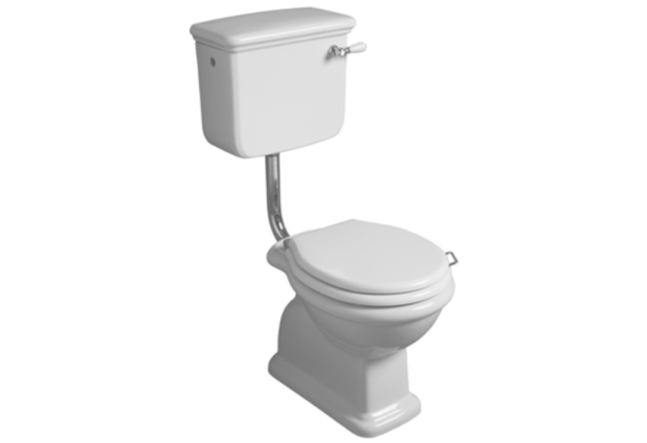 Бачок SIMAS LANTE Настенный на средней трубе с фронтальной ручкой смыва в комплекте с механизмом слива цвет белый золото LA28B/D23ORO