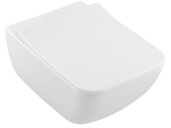 Villeroy&amp;Boch Унитаз, Venticello, подвесной, шгв 375*560*330, CeramicPlus, цвет-Stone White 4611R0RW