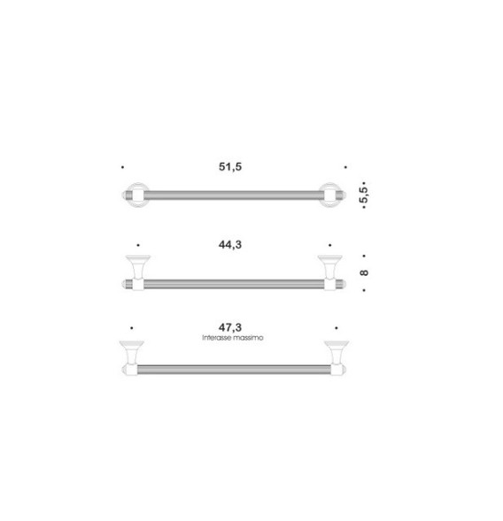 Полотенцедержатель COLOMBO DESIGN HERMITAGE B3310 широкий цвет хром