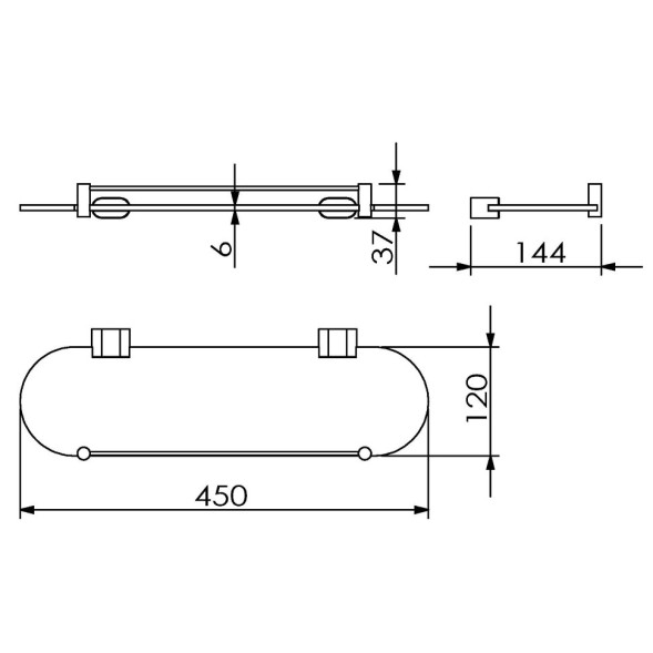 Полка LANGBERGER LUGANO 24051G подвесная цвет хром