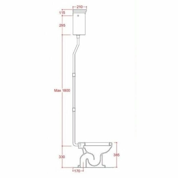 Механизм смыва Artceram HERMITAGE на высокой труде цвет золото HEA006 73