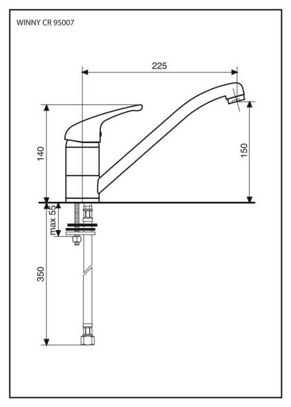 Emmevi Winny, смеситель для кухни, цвет хром 95007/CR