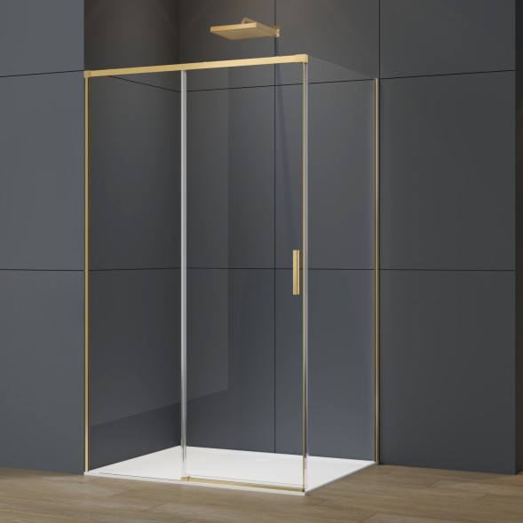 Vincea Душевой уголок Софт 2 (Soft 2) VSR-3SO29012CLG, 1200*900, брашированное золото, стекло прозрачное