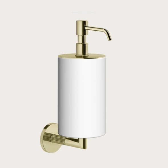 Gessi Дозатор для жидкого мыла, Ingranaggio, шгв 75*128*243, цвет дозатора Матовая латунь#белый  63813#727