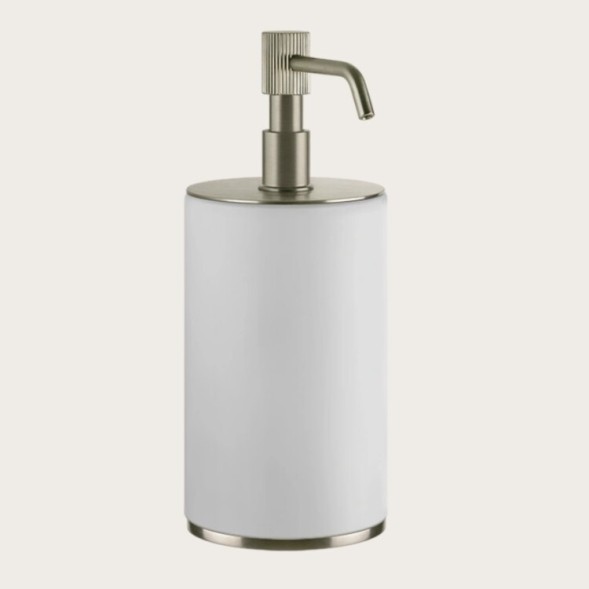 Gessi Дозатор для жидкого мыла, VENTI20, шгв 75*97*199, цвет дозатора брашированный никель  белый  65437#149