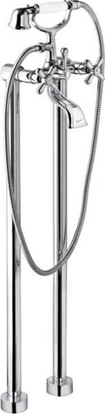 Emmevi Deco Classic, двухвентильный напольный смеситель для ванны (излив 12 см), с набором для душа, цвет золото 1201128/OR