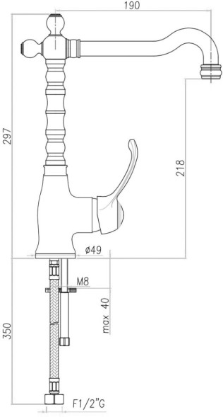 Смеситель для раковины Webert Aurora AU831802015. хром