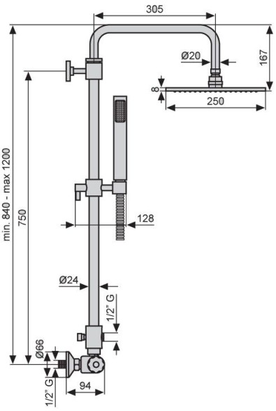 Emmevi Душевая колонна 930518, цвет бронза 930518BR