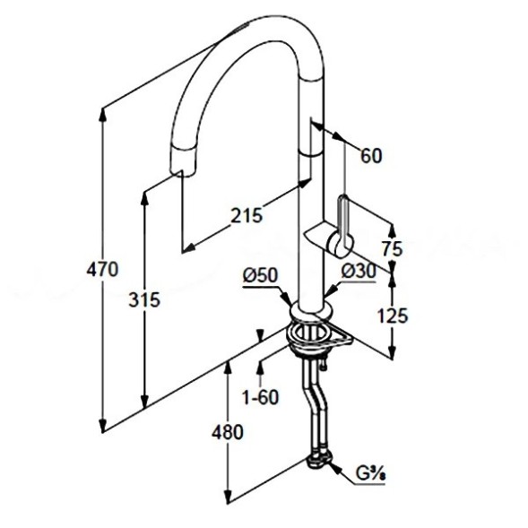 Смеситель KLUDI AUREA 558036675 для кухни