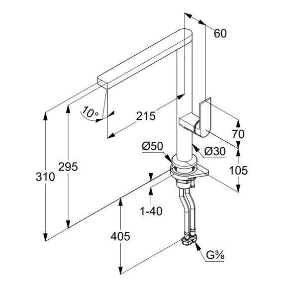 Смеситель KLUDI QORD 568030575 для кухни