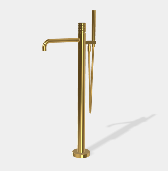 Смеситель для ванны и душа, Fima Carlo Frattini, Spillo Tech,  X COLLECTION, напольный, цвет-золото F3034T/6NXOR