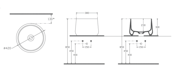 Раковина накладная ISVEA Allegro 42 цвет белый 10AL66042