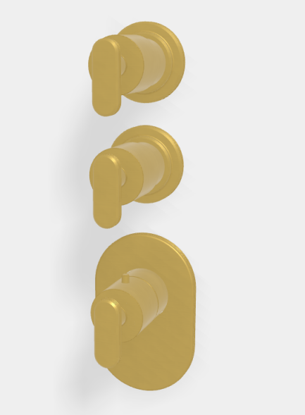 Смеситель для душа, Fima Carlo Frattini, Park Lane, на 2 потребителя, цвет-золото брашированное F1353X2OS