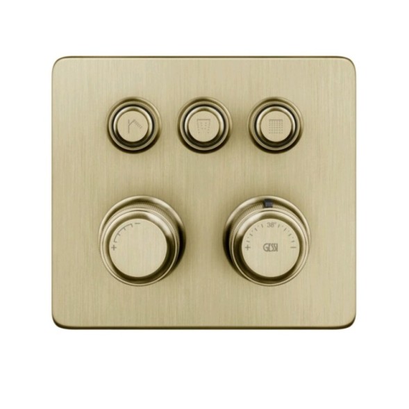 Gessi Смеситель для душа, Hi Fi Eclectic, на 3 потребителя, цвет Латунь матовая  65234#727