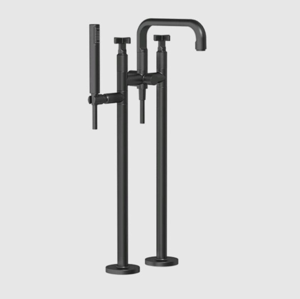 Gessi Смеситель для ванны и душа, Inciso, напольный, цвет черный матовый 58129#299