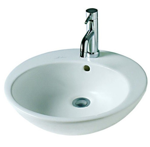 Раковина HATRIA HAPPY HOUR Y0M601 накладная с одним отверстием с переливом цвет белый