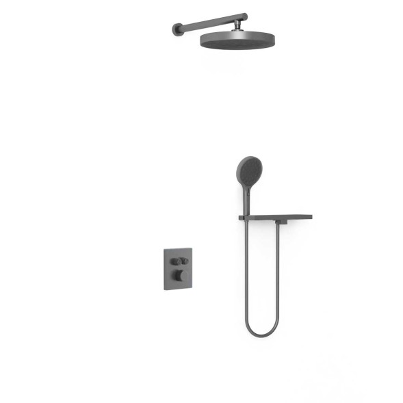 Vincea Душевой комплект Инспаер (Inspire) VSFW-3I21MT2RGM встраиваемый, термостат, двухрежимный, вороненая сталь