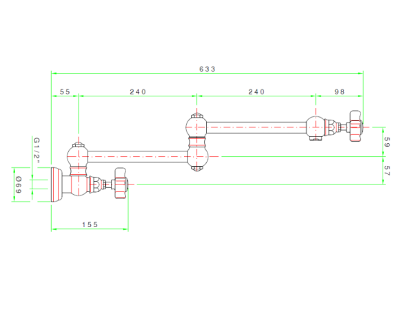 Nicolazzi Кран для воды El Capitan 1451 CB 69 цвет хром брашированный