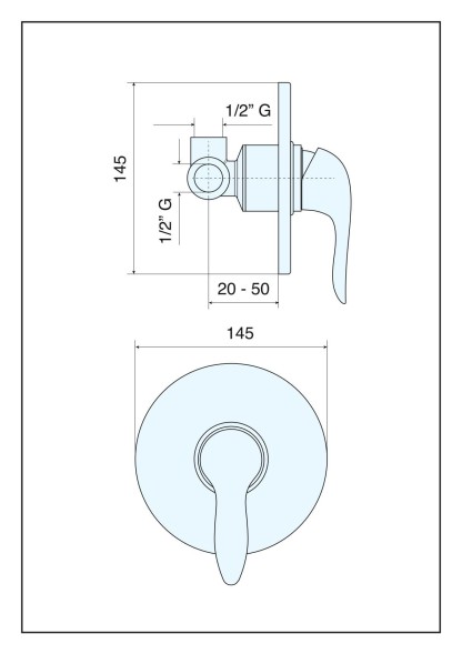 Emmevi Neco, однорычажный встраиваемый смеситель для душа, цвет хром 91009/CR