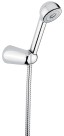 Emmevi, набор ручного душа 112: круглая лейка из ABS, шланг 150 см из латуни и держатель лейки из ABS, цвет хром 112/CR