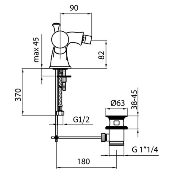 Смеситель для биде Webert Karenina KA710102010, золото