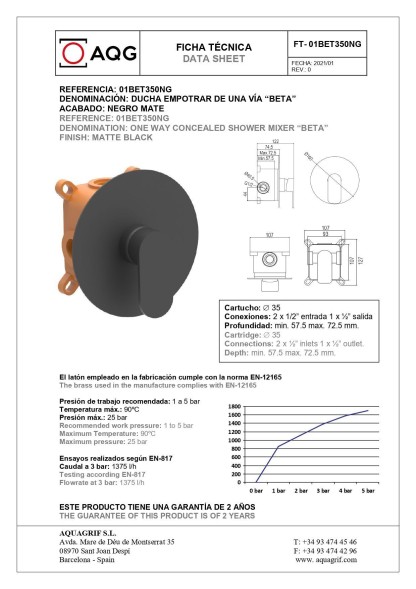 AQG Beta, встраиваемый смеситель для душа, цвет хром